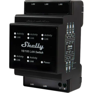 Shelly LAN Switch - Switch de 5 portas 10/100Mbps para montar em calha DIN