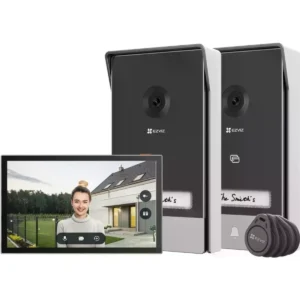 Ezviz HP7 2-entry kit - Kit Videoporteiro inteligente WiFi / 2 Fios c/ 2 unidades ext. 2K + monitor 7'' + leitor RFID