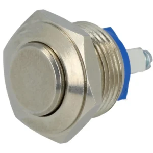 Botão interruptor de pressão anti-vandalismo unipolar SPST-NO OFF-(ON) 48VDC 0.1A - prateado