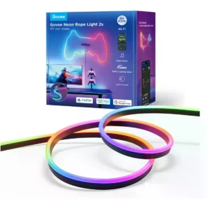 Govee H61D4-B - Fita de LEDs RGBIC com efeito de néon Inteligente (WiFi + BT) Flexível - 4m - Preta