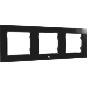 Shelly Wall Frame 3 Black - Espelho triplo para interruptores Shelly - preto
