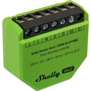 Shelly Dimmer Gen3 - Módulo controlador dimmer inteligente Wifi para iluminação