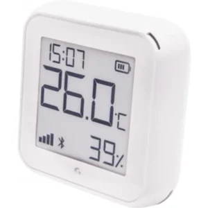Shelly H&T gen3 Matte White - Monitorizador ambiental de temperatura e humidade com WiFi e display E-ink - Branco