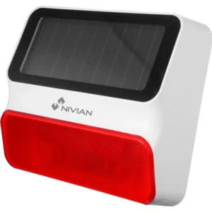 Nivian NVS-S8A-U1 - Sirene exterior Solar sem fios 100dB c/ Luz e bateria para alarme Nivian Smart