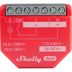 Shelly 1PM Gen4 - Módulo interruptor para automação WiFi/Zigbee/Matter com medição de energia 110/230VAC 24-30VDC - 16