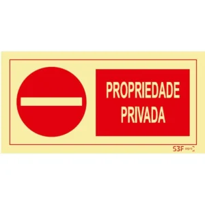 Placa de sinalização PVC ''Propriedade Privada'' - 300x150mm