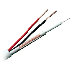 Cabo CCTV combinado mini coaxial 3.5 mm + alimentação DC 2x0.38mm - 100m