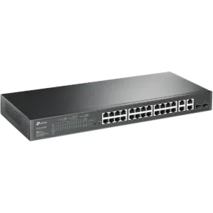 TP-Link TL-SL2428P - Switch 24P (24PoE) + 4P Gigabit + 2 SFP Combo Gigabit - Jetstream Smart L2+, montável em Rack