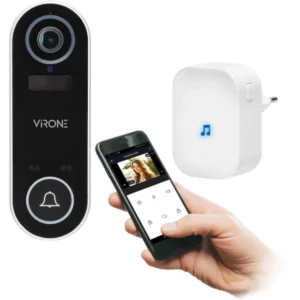 Virone LAYO - Campainha de vídeo inteligente WiFi 1080p (compatível c/ Tuya) sem fio a bateria - IP65