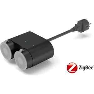 NOUS A4Z - Bloco de 2 tomadas inteligentes ZigBee p/ exterior IP44