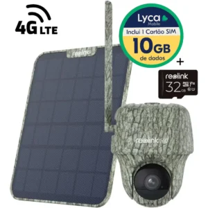 Reolink Go Series G450 (Go Ranger PT) - Câmara IP (4G LTE) Pan/Tilt 4K 8MP c/ bateria + Painel solar - IP64 - Camuflada