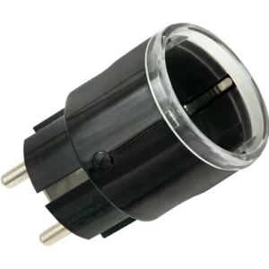 Shelly Plug S MTR Gen3 Black - Tomada inteligente WiFi Matter c/ medidor de consumo e luz LED 230VAC (12A 2500W) - Preto