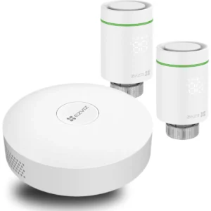 Ezviz T55 Kit - Kit 2x Cabeças de Válvula Termostática Zigbee T55 + Gateway WiFi A3
