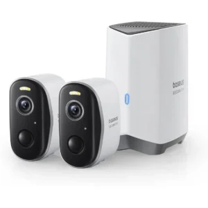Baseus Security N1 Plus 2-Cam Kit - Kit de videovigilância c/ 2 câmaras IP (Wi-Fi) 2K a bateria p/ exterior + HomeStation H1