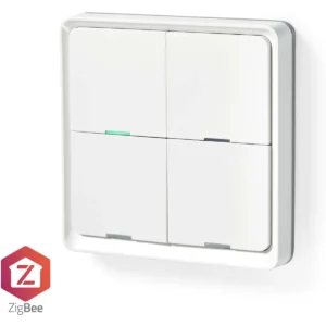 Nedis ZBWS40WT - Interruptor 4 teclas Zigbee (compatível c/ Tuya) de superfície SmartLife