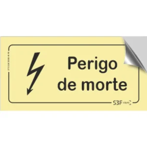 Vinil autocolante de sinalização ''Perigo de morte'' - 200x100mm