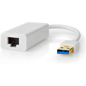 Nedis CCGB61950WT02 - Adaptador USB 3.2 | USB-A macho - RJ45 fêmea | 1 Gbit | 0,2 m | Branco