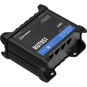 TELTONIKA Networks RUT951 PoE+ - Router industrial 4G LTE Cat4 Dual-SIM + eSIM c/ 4×Ethernet PoE+ (IN/OUT) e WiFi
