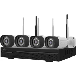 Nivian NV-KIT1030W6-4CAM - Kit de de videovigilância IP (NVR 10CH) c/ 4 câmaras sem fio 3Mpx
