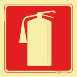 Placa de sinalização fotoluminescente ''Extintor'' - 100x100mm