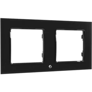 Shelly Wall Frame 2 Black - Espelho duplo para interruptores Shelly - preto