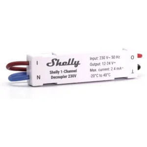 Shelly 1-Channel Decoupler 230V - Módulo isolador de sinal AC→DC de 1 canal 230Vac 12/24Vdc