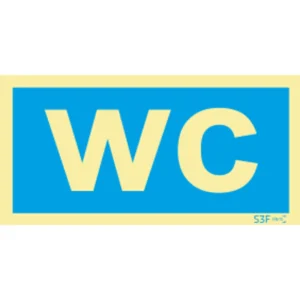 Placa de sinalização PVC ''WC'' - 200x100mm