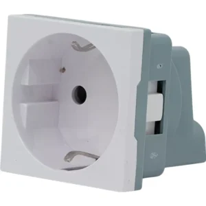 Shelly SH-WALL-DISPLAY-SOCKET-W - Módulo de Tomada Schuko 230V 5A para Suporte de Wall Display – Branco