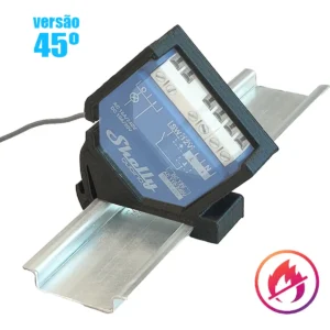 Mauser PLUS45 - Suporte de calha DIN para Shelly Plus / Gen3 e Z-Wave [Flame Retardant] - preto - 45º