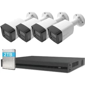 Ezviz H3K PoE 4K Kit - Kit de videovigilância IP (NVR 8CH) c/ HDD 2TB e 4 câmaras Bullet 8Mpx PoE p/ exterior
