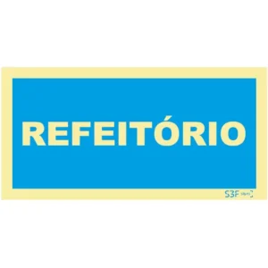 Placa de sinalização fotoluminescente ''Refeitório'' - 200x100mm