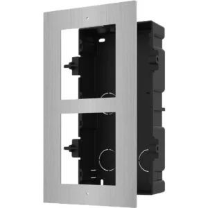 Hikvision DS-KD-ACF2/S - Moldura e caixa de encastrar de 2 módulos p/ videoporteiro modular