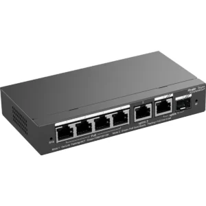 Reyee RG-ES206GS-P - Switch 6P (4 PoE + 2 Uplink c/ SFP Combo) Gigabit Gerenciável 54W