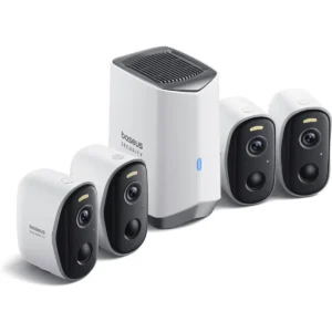 Baseus Security N1 Plus 4-Cam Kit - Kit de videovigilância c/ 4 câmaras IP (Wi-Fi) 2K a bateria p/ exterior + H1 HomeStation