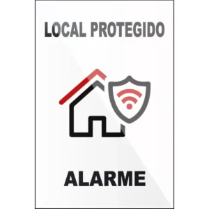 Placa de sinalização em policarbonato para sistemas de alarme - 200x300mm