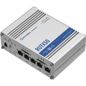 TELTONIKA Networks RUTX50 - Router industrial 5G Dual-SIM c/ 5 x portas Gigabit + WiFi + USB + I/O digital