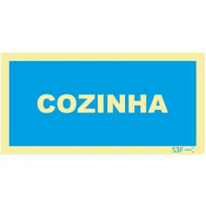 Placa de sinalização fotoluminescente ''Cozinha'' - 200x100mm