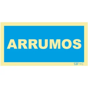 Placa de sinalização fotoluminescente ''Arrumos'' - 200x100mm