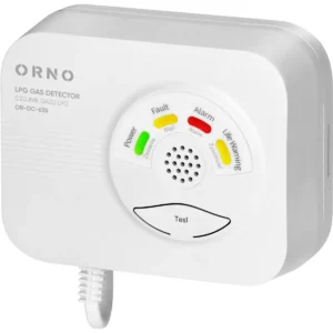 Orno OR-DC-635 - Detector/alarme de gás GPL (Butano-Propano) autónomo 70dB - 230Vac