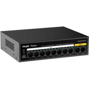 Reyee RG-ES110F-P - Switch 10P (8 PoE + 2 Uplink) 10/100 Mbps - caixa metálica