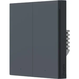 Aqara WS-EUK04-G - Interruptor duplo (2 Gang) Smart Zigbee de encastrar H1 (com Neutro) - Cinzento