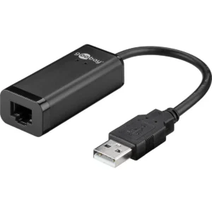 Goobay - Adaptador rede ethernet USB 2.0 macho - RJ45 fêmea 10/100Mbps