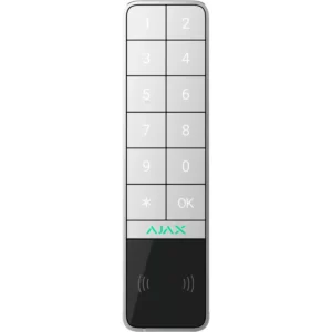 Ajax KEYPADOUTDOOR-W - Leitor de controlo de acesso c/ PIN + RFID + Bluetooth + cartão Ajax - teclado retroiluminado - IP66 / IK08