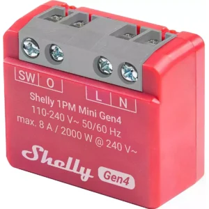 Shelly 1PM Mini Gen4 - Mini módulo interruptor para automação WiFi/Zigbee/Matter com medição de energia 110/240VAC - 8A