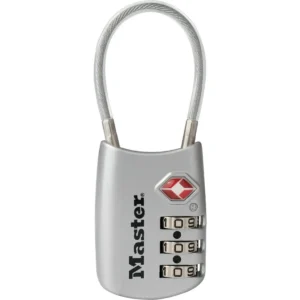 Master Lock 4688EURD - Cadeado para bagagem aprovado por TSA c/ código e arco flexível - 30mm