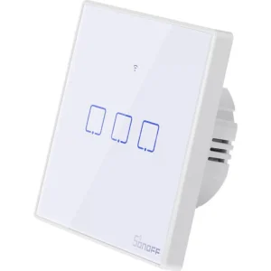 Sonoff T2EU3C-TX - Interruptor (3 Gang) T2 Smart WiFi+RF touch em vidro de encastrar - Branco Neve