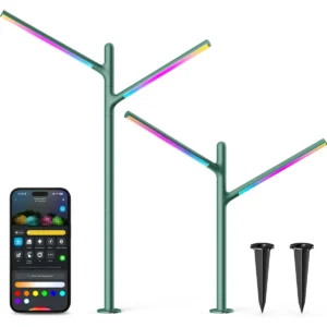 Govee H7086 - Candeeiro Inteligente p/ Iluminação de Jardim RGBICWW 36W 1100Lm c/ Estaca - IP66