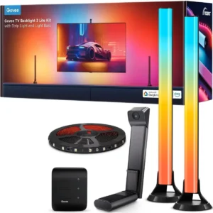 Govee H605A - Luz de fundo inteligente para TV (55-65'') RGBIC+W c/ câmara de captura de cores + 2 barras de 38cm