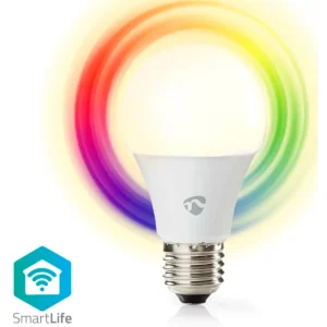 Nedis WIFILRC10E27 - Lâmpada LED Smart WiFi E27 RGB+W (2700k) 9W 806lm (compatível c/ Tuya) SmartLife