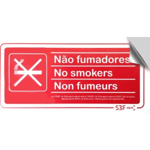 Vinil autocolante de proibição ''Não fumadores'' - 200x100mm
